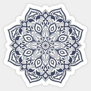 Elegant indigo blue mandala - subtle tone on tone Sticker